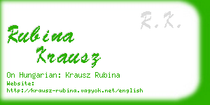 rubina krausz business card